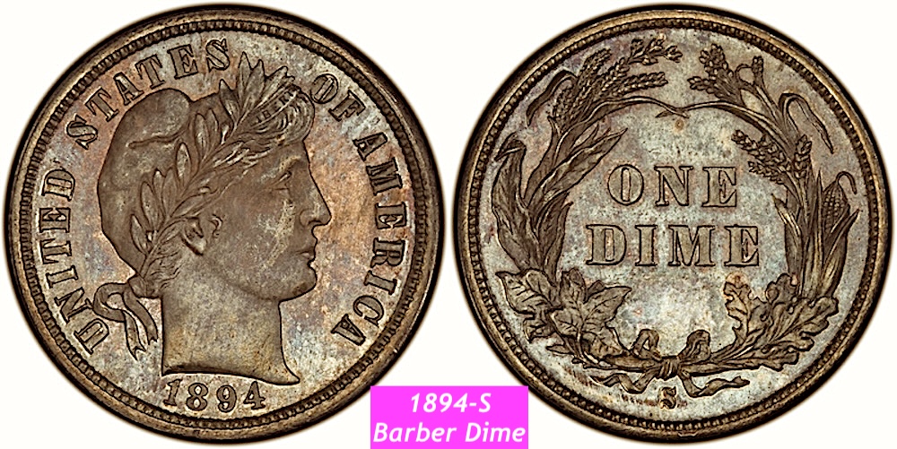 1894-S Barber Dime